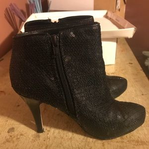 Black Sequin Booties by Forever 21